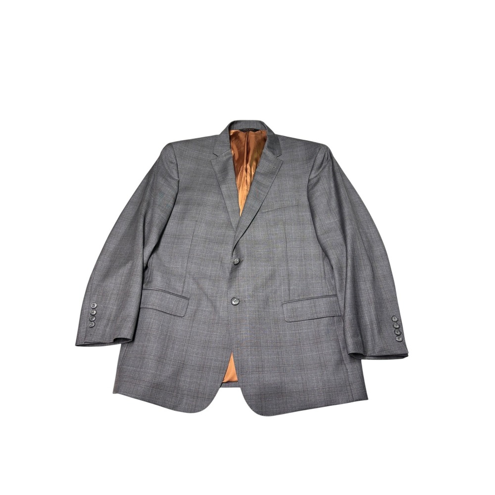 Jos A Bank Joseph Slim Fit Gray Glen Plaid 100% Wool Blazer Sport Coat 42R
